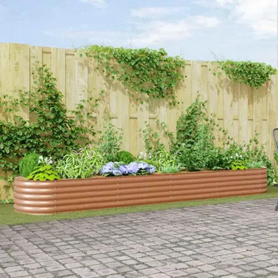 Zdjęcie produktu dla vidaXL Podwyższone łóżko brązowe 400 x 80 x 44 cm stalowe