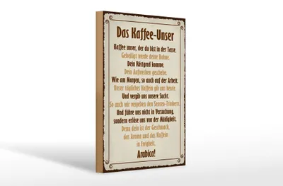 Produktbild von Holzschild Spruch 20x30cm Kaffee Unser du bist in Tasse
