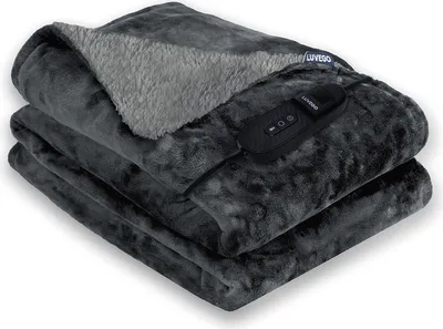 Obrázok produktu pre Vyhrievacia deka Luvego s fleecom/šerpou l 180x130 cm l 160 W l Elektrická vyhrievacia deka s automatickým vypnutím | Útulná deka | Funkcia časovača |