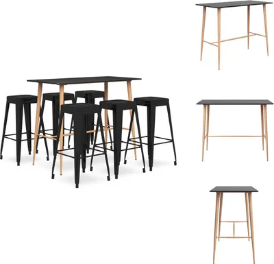 Imagen del producto de vidaXL Juego de 7 piezas para bar, color  - Conjuntos de comedor
