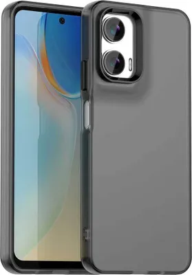 Produktbild von Handyhülle für Motorola Moto G35 Schlank Durchscheinend Matt Stoßfest Schutzhülle Schwarz