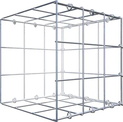 Produktbild von Anbaugabione Typ 2 30 cm x 30 cm x 30 cm (L x H x T), Maschenweite 10 cm x 10 cm, C-Ring