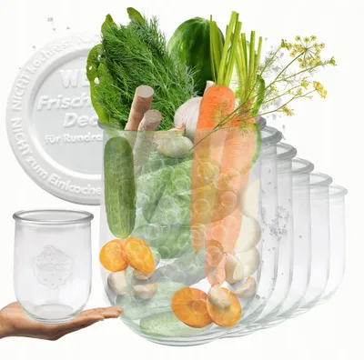 Produktbild von Weck Tulip Glasbehälter 1062ml für Trockenwaren mit Kunststoffdeckel