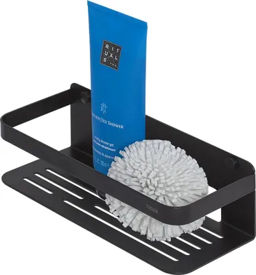 Produktbild von Tiger Duschkorb Caddy Rechteck klein, Duschablage aus Edelstahl, Schwarz pulverbeschichtet