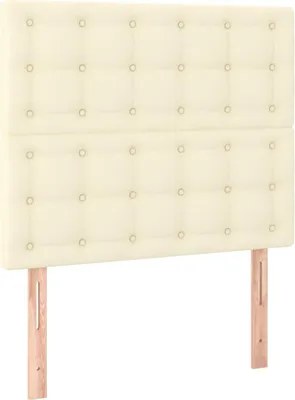 Obrázok produktu pre vidaXL Čelo postele krémové 100x5x118/128 cm Imitácia kože