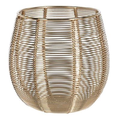 Teelichthalter aus Metall, golden, 10 x 10 cm