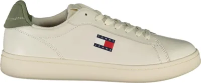 Produktbild von Moderner Herrensportschuh in Weiß mit grünen Details und Komfortfußbett