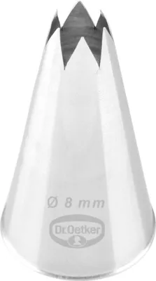 Obrázok produktu pre Dr. Oetker hviezdicová tryska 8 mm, hviezdicová tryska od výrobcu trysiek, príslušenstvo na pečenie na zdobenie (farba: strieborná)