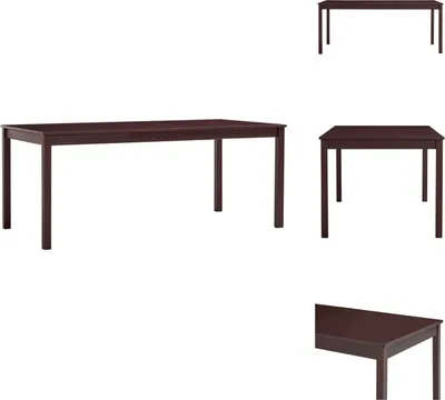 Obrázok produktu pre vidaXL Jedálenský stôl tmavohnedý 180 x 90 x 73 cm borovicové drevo - Jedálenské stoly