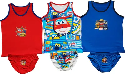 Produktbild von Super Wings Unterwäsche 6tlg. Set Jungen Hemd Slip 11/12 Jahre Größe 152