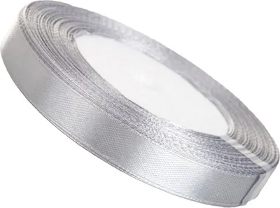 Produktbild von Satinband 6 mm - Silber - 32 lfm