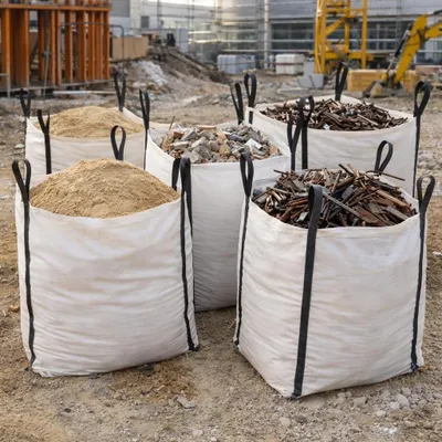 Produktbild von MIKONI 2 x BIG BAG Säcke 90x90x120cm bis 1000 KG Schüttgutbehälter BigBag mit 4 Hebeschlaufen Big Pack Garten, Widerstandsfähig und Wiederverwendbar