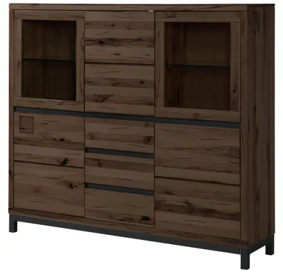 Produktbild von MASSIVMOEBEL24 Highboard Kernbuche 166x40x148 tabacco braun geölt VILLANDERS #207