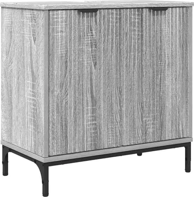 Image de vidaXL Armoire de lavabo avec porte Gris Sonoma 60,5 x 33,5 x 61 cm