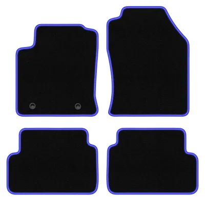 Image de Tapis de sol en moquette pour Ford Focus MK1 (przed liftem) 1998-2001 (à hayon/berline/break) – jeu 4 pièces, noir/bleu, sur mesure – Wielganizator CARLUX