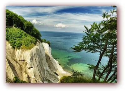 Produktbild von XXL Poster 100 x 70cm Blick von Insel Rügen mit Kreidefelsen Meeresbucht / Ostsee (SF201) (Lieferung gerollt!)