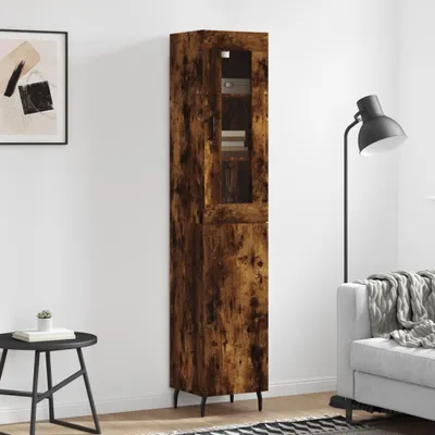 Produktbild von vidaXL Highboard Räuchereiche 34,5x34x180 cm Holzwerkstoff