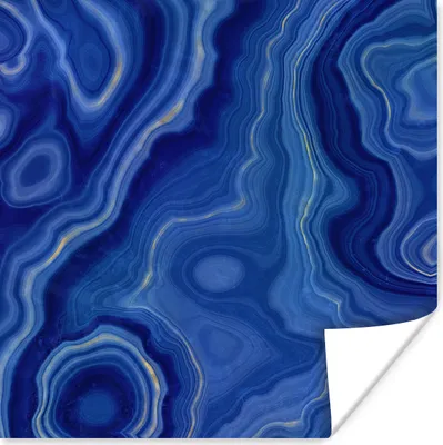 Produktbild von MuchoWow® Poster Blau - Achat - Steine 50x50 cm - Wohnzimmerdekoration