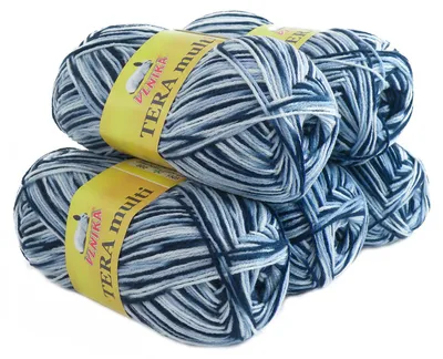 5 x 100g Strickgarn Häkelgarn TERA MULTI, Farbwahl - mehrfarbig bunt Farbverlauf