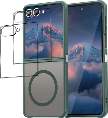 Produktbild von 2in1 Schutz Cover Set für das Samsung Galaxy Z Flip 7 besteht aus 2x 9H Glas Folie Display Schutzfolie und 1x MagSafe Case Schutzhülle - Hülle in Grün