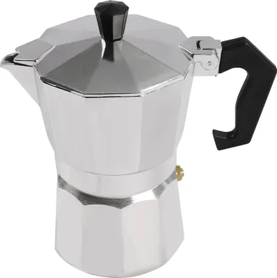 Produktbild von Elektrische Espressomaschine, einstellbare Temperatur, 3 Tassen Kapazität, Aluminiumlegierung, Silber