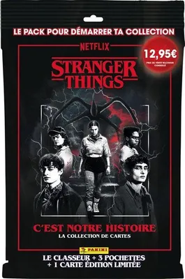 Image de Album Classeur de Collection, Panini Stranger Things Saison 5, Starter Pack avec 3 Pochettes et 1 Carte Édition Limitée