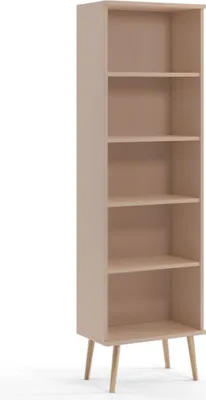 Obrázek produktu pro Bettso volně stojící úložný regál kancelářský regál police na dokumenty 5 polic prostorný 46 x 180 cm pro obývací pokoj kancelář IKON béžová
