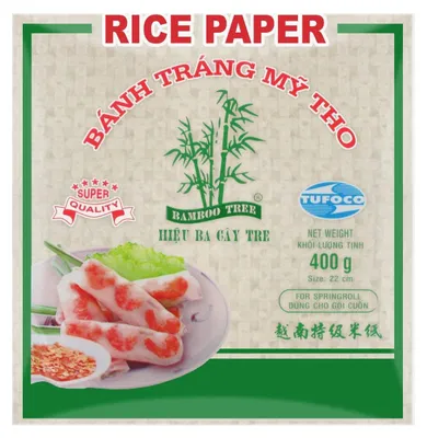 Produktbild von Bamboo Tree Rijstpapier 22 cm, 400 g – Reispapier für Loempia & Frühlingsrollen