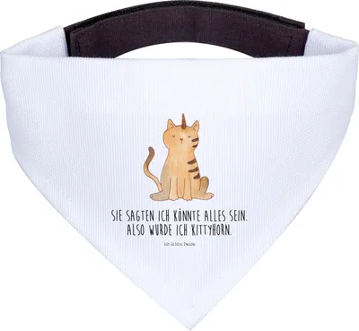 Produktbild von Mr. & Mrs. Panda Halstuch Hund Einhorn Katze - Weiß - Geschenk, Unicorn, Für Hunde, Regenbogen, Glitzer, Mieze, Tuch, Hundehalstuch