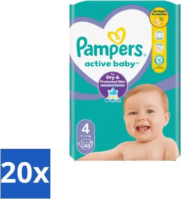 Immagine prodotto di Pampers – Pannolini – Active Baby taglia 4 – 46 pannolini – Confezione risparmio – 20 pezzi