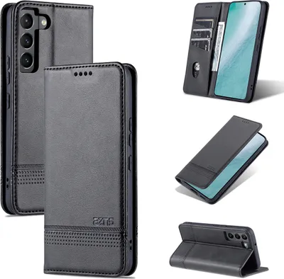 Obrázek produktu pro Pouzdro pro Samsung Galaxy S23+, Peněženka s Magnetickým Uzávěrem a Stojánkem, Kožené Flip Pouzdro černé