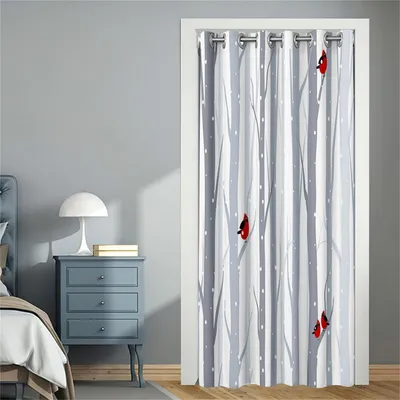 Image de Rideau occultant à œillets, motif flocon de neige, 80 x 180 cm