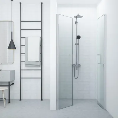 Image de Cabine de douche 70 cm paroi de salon avec deux portes battantes en verre trempé transparent - FRASCIO