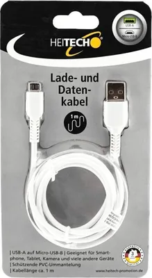 Immagine prodotto di Cavo di ricarica da USB A a Micro-USB-B 1 m bianco