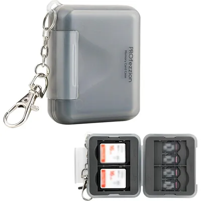 Produktbild von SD/Micro SD Karten Aufbewahrung, Wasserfest Schutzhülle für 4 SD + 8 Micro SD Karten, Grau