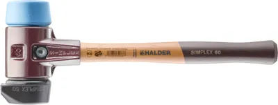 Image de Maillet HALDER SIMPLEX Caoutchouc chargé, avec pied intégré / TPE souple, avec boîtier en fonte malléable et manche en bois de haute qualité - D=80 mm - 3012.280