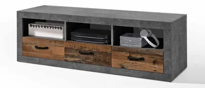 Lowboard INDIANA mit 3 Schubladen Old Wood Optik und Beton