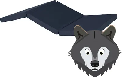 Produktbild von ABZ Reisematratze Campingmatratze 60 x 120 cm Wolf Poly faltbar Schwarz mit Tragetasche