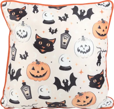 Produktbild von Spooky Cat & Pumpkin Halloween Couch Kissen 33 x 33 cm
