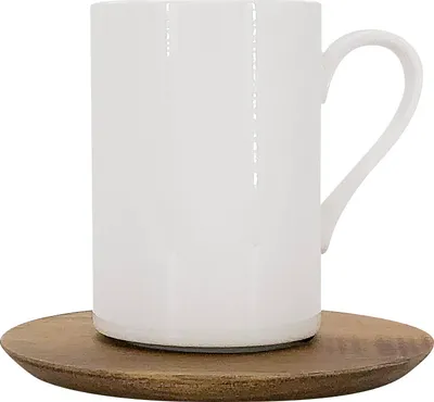 Image de Mug Pipe, 400 ml avec soucoupe en bois