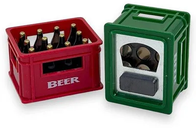 Image de Ensemble de 2 ouvre-bouteilles magnétiques - Aimant pour réfrigérateur - Ouvre-capsules - Cadeau pour les amateurs de bière