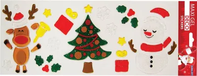 Produktbild von Gel-Sticker Weihnachten für Fenster - Rentier und Schneemann