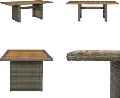 Produktbild von vidaXL Gartentisch Braun Poly Rattan und Akazie Massivholz - Gartentisch - Gartentische - Tisch - Tische