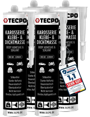 Produktbild von TECPO Karosseriekleber 4x370g Karosserie Kleber und Dichtmasse Klebstoff Dichtmittel silikonfrei dauerelastisch überlackierbar