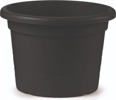 Produktbild von Pflanzgefäß Blumentopf Pflanztopf Kunststoff rund anthrazit Ø 40 x H 28 cm Veca