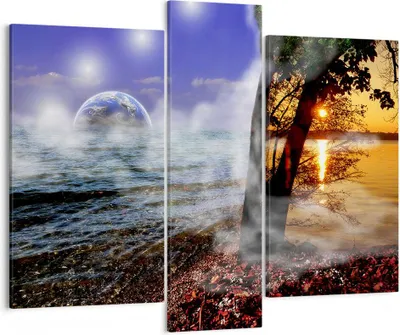 Produktbild von Bild auf Leinwand - Leinwandbild - Abstraktion Umwelt Erde - 95x80cm - Wand Bild - Wanddeko - Leinwanddruck - Bilder - Kunstdruck - Wanddekoration - Leinwand bilder - Wandkunst - CB95x80-0308