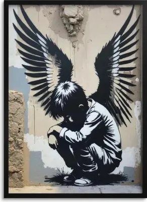 Produktbild von Poster Gemälde Poster Graffiti Schwarz-Weiß-Wandkunst Street Art