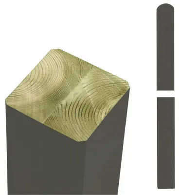 Produktbild von Plus Verleimte Pfosten Kopf gerundet 9 x 9 x 188 cm umbragrau