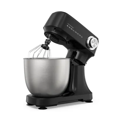 Produktbild von Küchenmaschine mit Knethaken & Rührbesen 300 W 12 Geschwindigkeitsstufen + Pulse-Funktion 4,5 L Knetmaschine Teigmaschine Schwarz