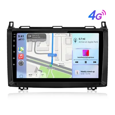 Image de Autoradio Android 15 Hexinex 9 pouces, compatible Carplay, processeur Octa-Core, 6+128 Go, pour Mercedes-Benz Classe A/B (W169, W245), avec Wi-Fi, Bluetooth, commandes au volant (SWC), FM, RDS, DSP, DAB+, USB et 4G LTE